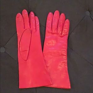 Vintage Hermès Red Leather Gloves